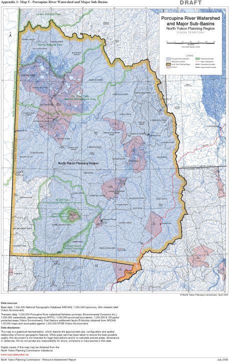 Map 05 - Porcupine River Watershed and Major Sub-Basins