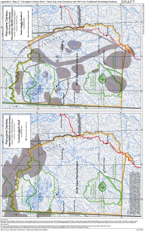 Map 12 - Porcupine Caribou Herd-Yukon Key Areas Inventory & Old Crow TK Database