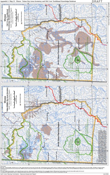 Map 13 - Moose-Yukon Key Areas Inventory and Old Crow TK Database