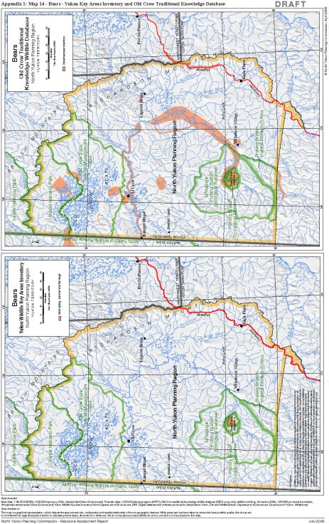 Map 14 - Bears-Yukon Key Areas Inventory and Old Crow TK Database
