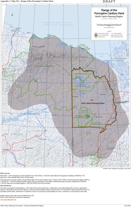 Map 19A - Range of Porcupine Caribou Herd