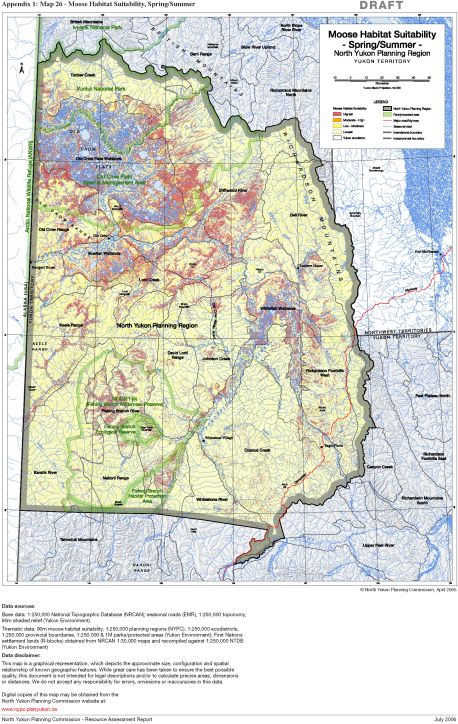 Map 26 - Moose Habitat Suitability, Spring-Summer