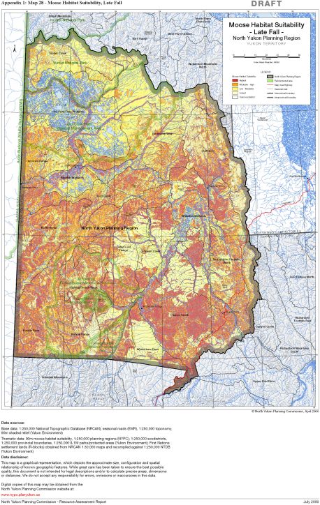 Map 28 - Moose Habitat Suitability-Late Fall