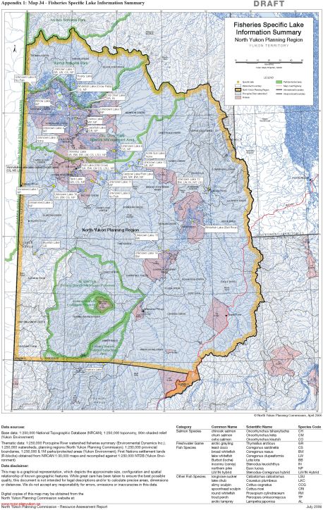 Map 34 - Fisheries Specific Lake Information Summary