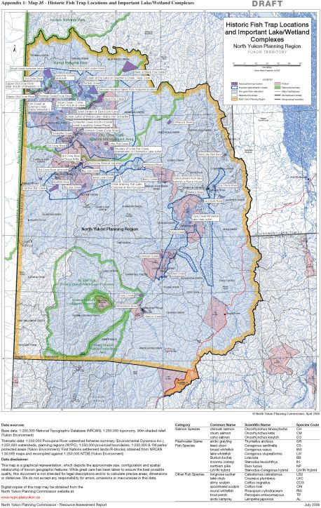 Map 35 - Historic Fish Trap Locations and Important Lake-Wetland Complexes