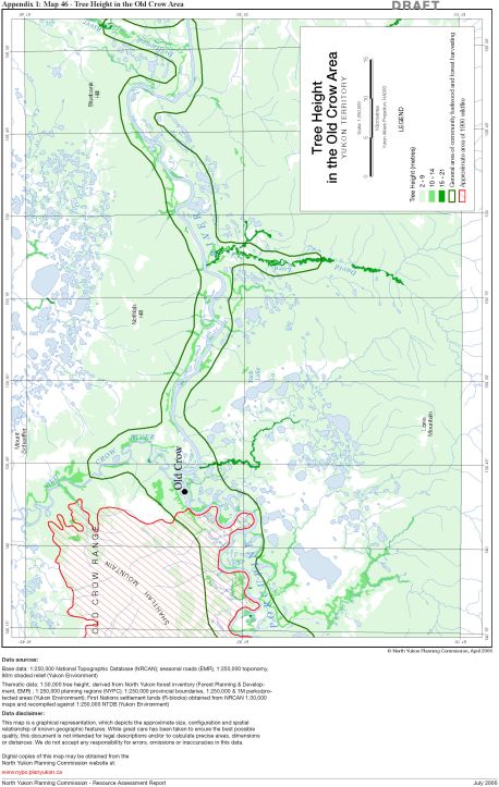 Map 46 - Tree Height in the Old Crow Area