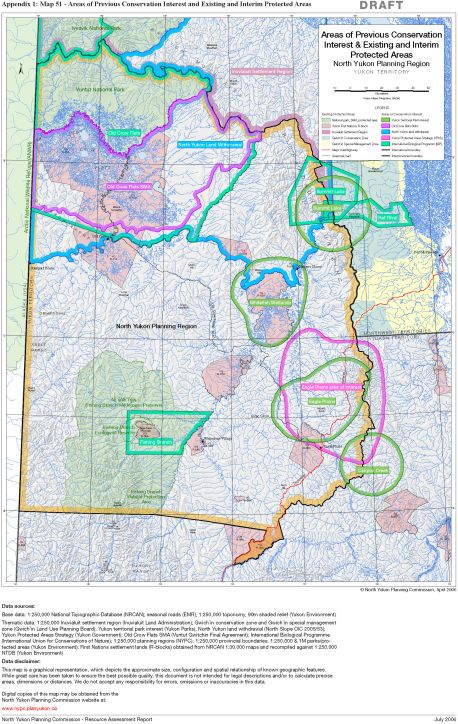 Map51 - Areas of Previous Conservation Interest and Existing and Interim Protected Areas