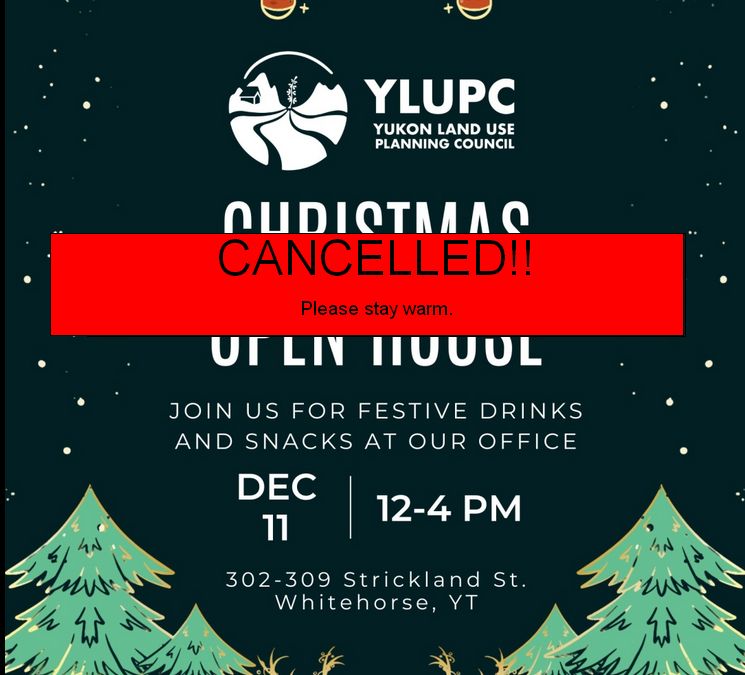 Xmas Open House Cancelled!